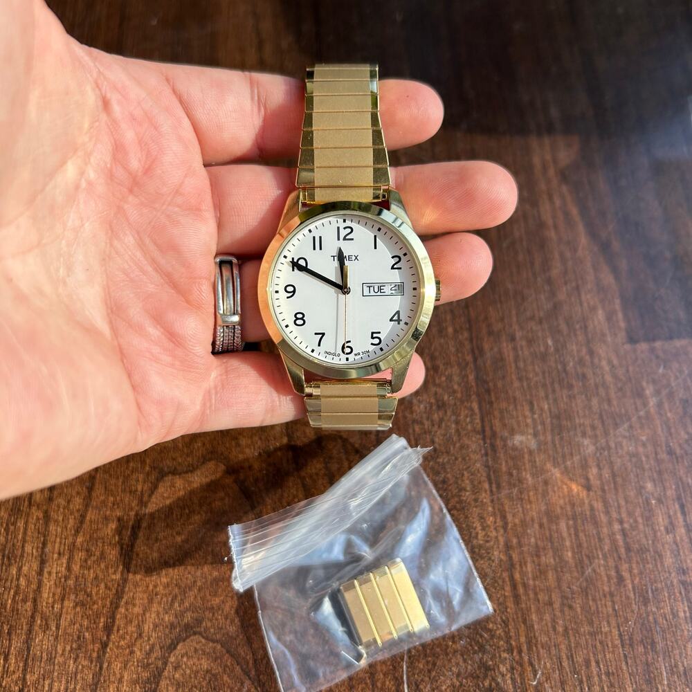 Timex Gold Tone Women's Watch with White Dial